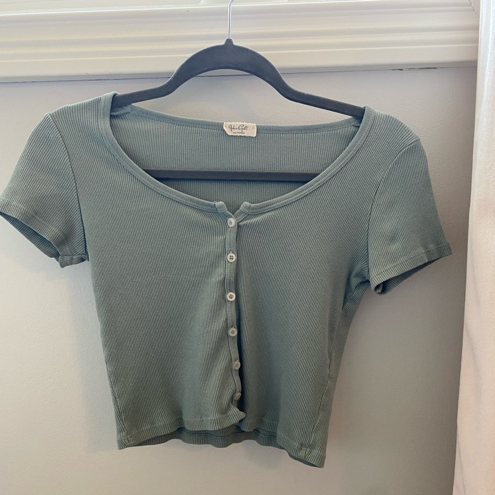 John Galt Button Up Baby Tee